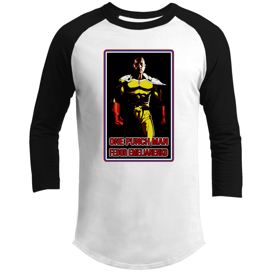 ArtichokeUSA Custom Design. One Punch Fedor. Fedor Emelianenko/One Punch Man Fan Art. Men's 3/4 Raglan Sleeve Shirt