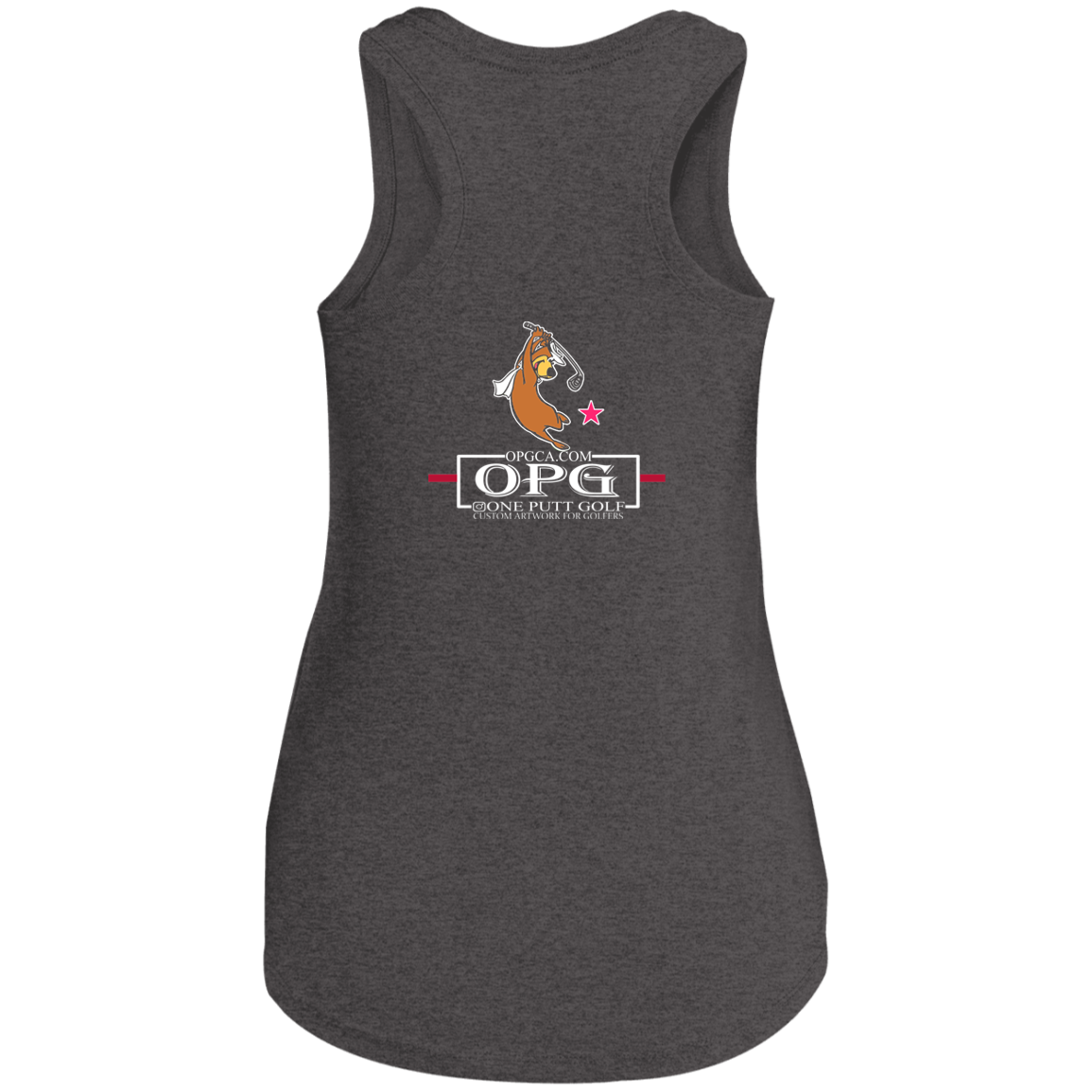 Custom Design #15. Golf Southern California with Yogi Fan Art. Ladies Perfect Tri Racerback Tank