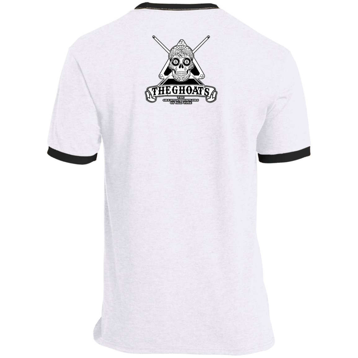 The GHOATS Custom Design #37. Sugar Skull Pool Theme. Ringer Tee