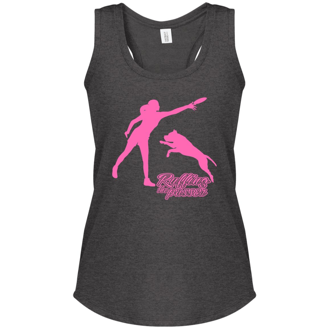 ArtichokeUSA Custom Design. Ruffing the Passer. Pitbull Edition. Female Version. Ladies' Tri Racerback Tank