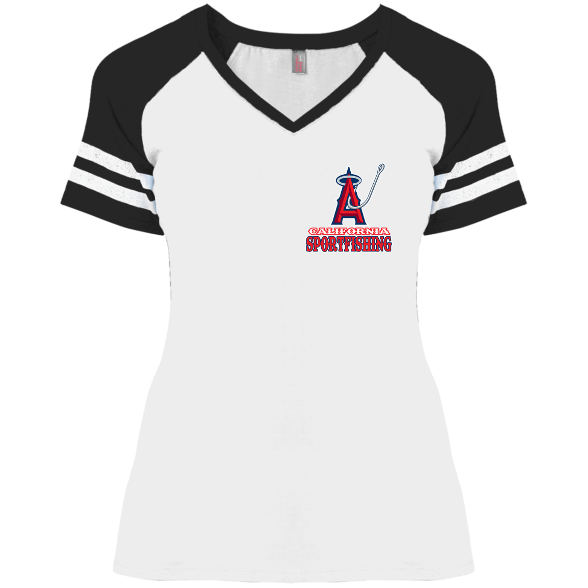 ArtichokeUSA Custom Design. Anglers. Southern California Sports Fishing. Los Angeles Angels Parody. Ladies' Game V-Neck T-Shirt