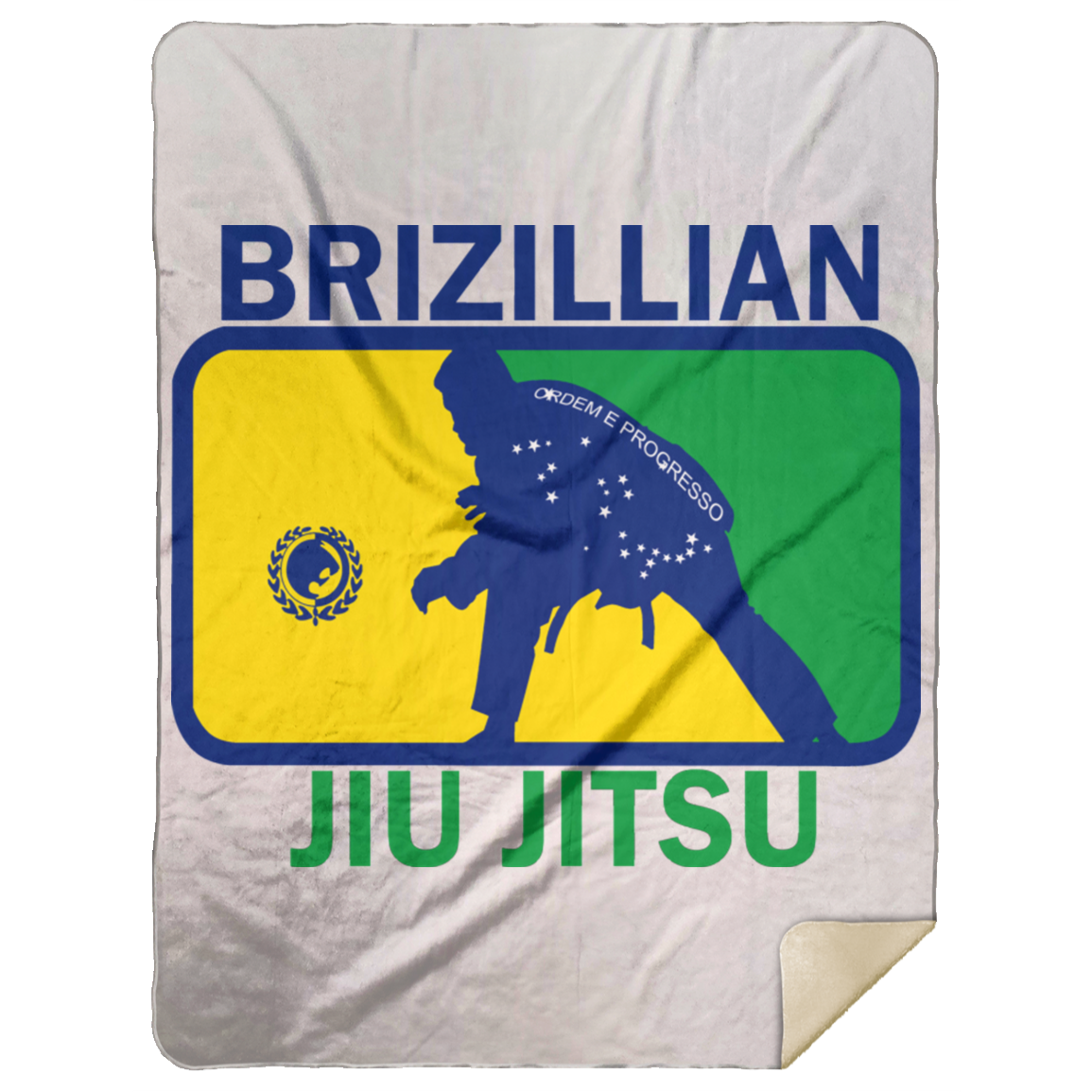 Artichoke Fight Gear Custom Design #5. BJJ MLB Brazil Flag Colors. Parody v2. Premium Mink Sherpa Blanket 60x80