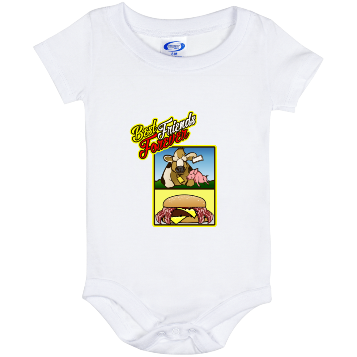 ArtichokeUSA Custom Design. Best Friends Forever. Bacon Cheese Burger. Baby Onesie 6 Month