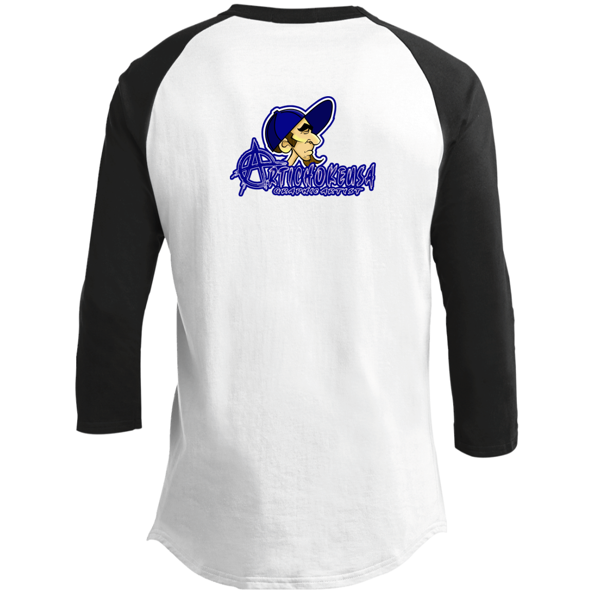 ZZ#20 ArtichokeUSA Characters and Fonts. "Clem" Let’s Create Your Own Design Today. Men's 3/4 Raglan Sleeve Shirt