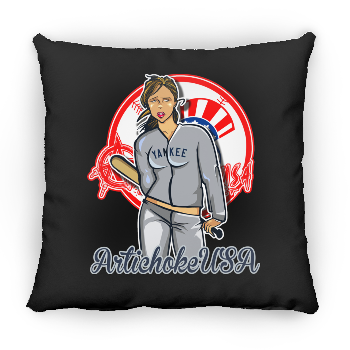 ArtichokeUSA Character and Font Design. Let’s Create Your Own Design Today. Brooklyn. Large Square Pillow