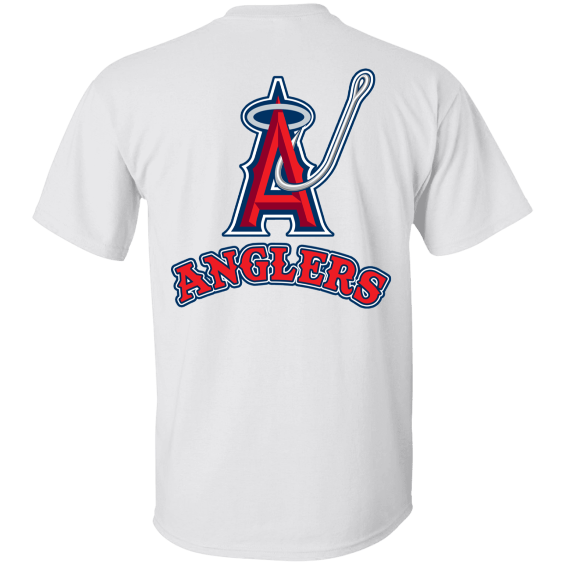 ArtichokeUSA Custom Design. Anglers. Southern California Sports Fishing. Los Angeles Angels Parody. 5.3 oz. T-Shirt
