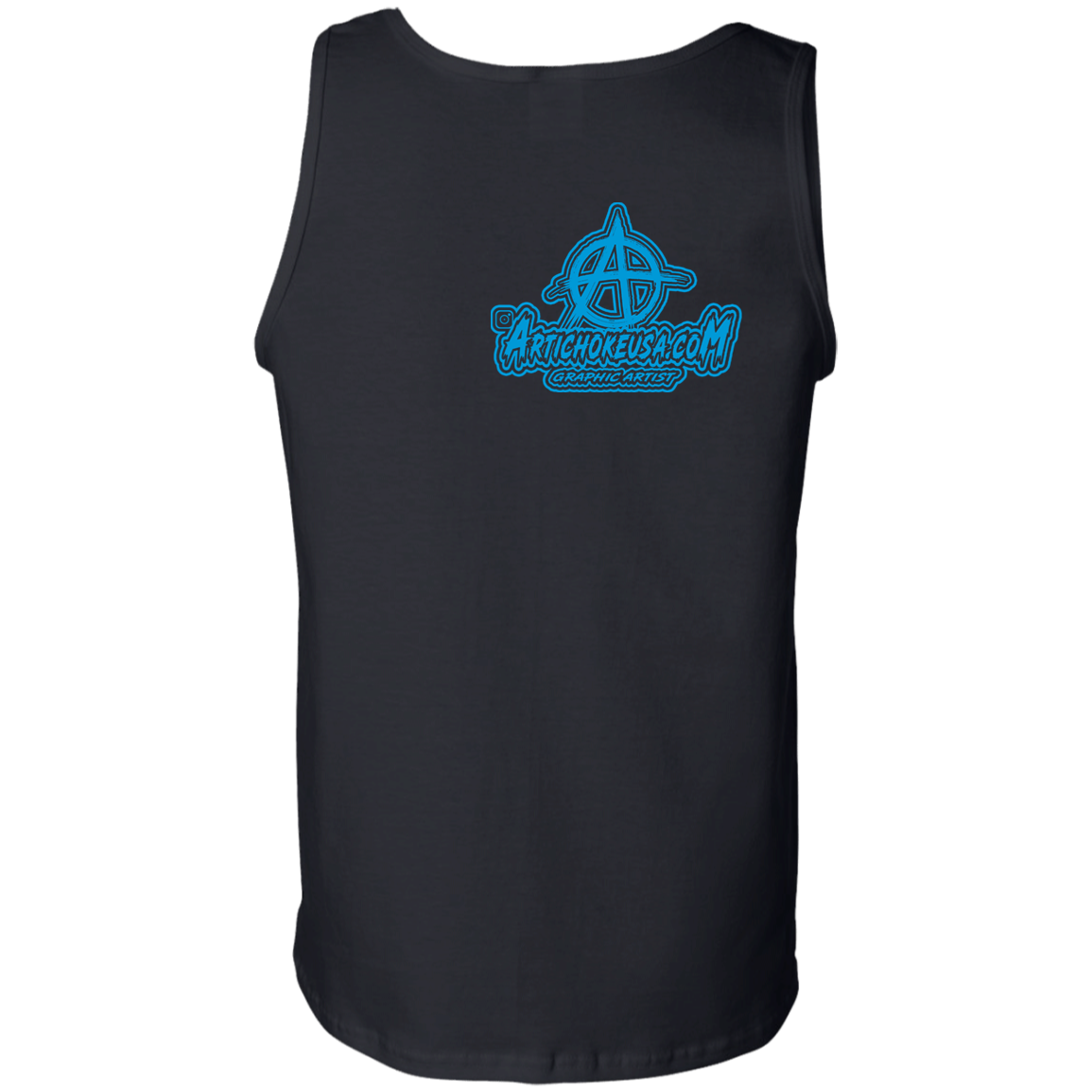 ArtichokeUSA Character and Font design. Let's Create Your Own Team Design Today. My first client Charles. Men's 100% Cotton Tank Top