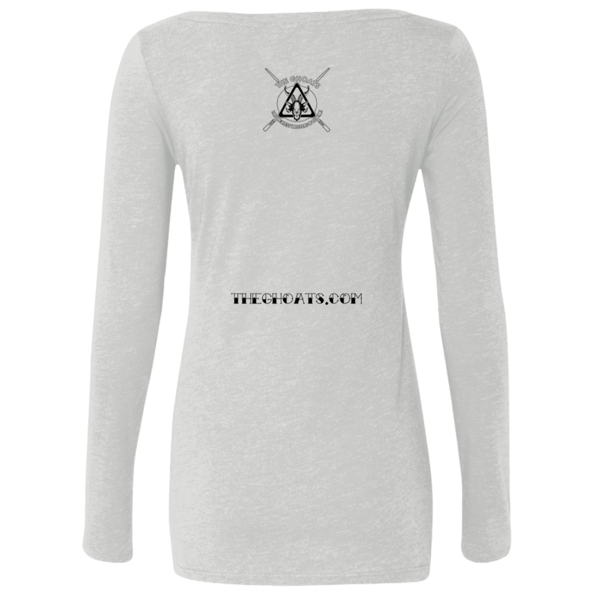 The GHOATS Custom Design. #28 Rack Em' (Ladies only). Ladies' Triblend LS Scoop