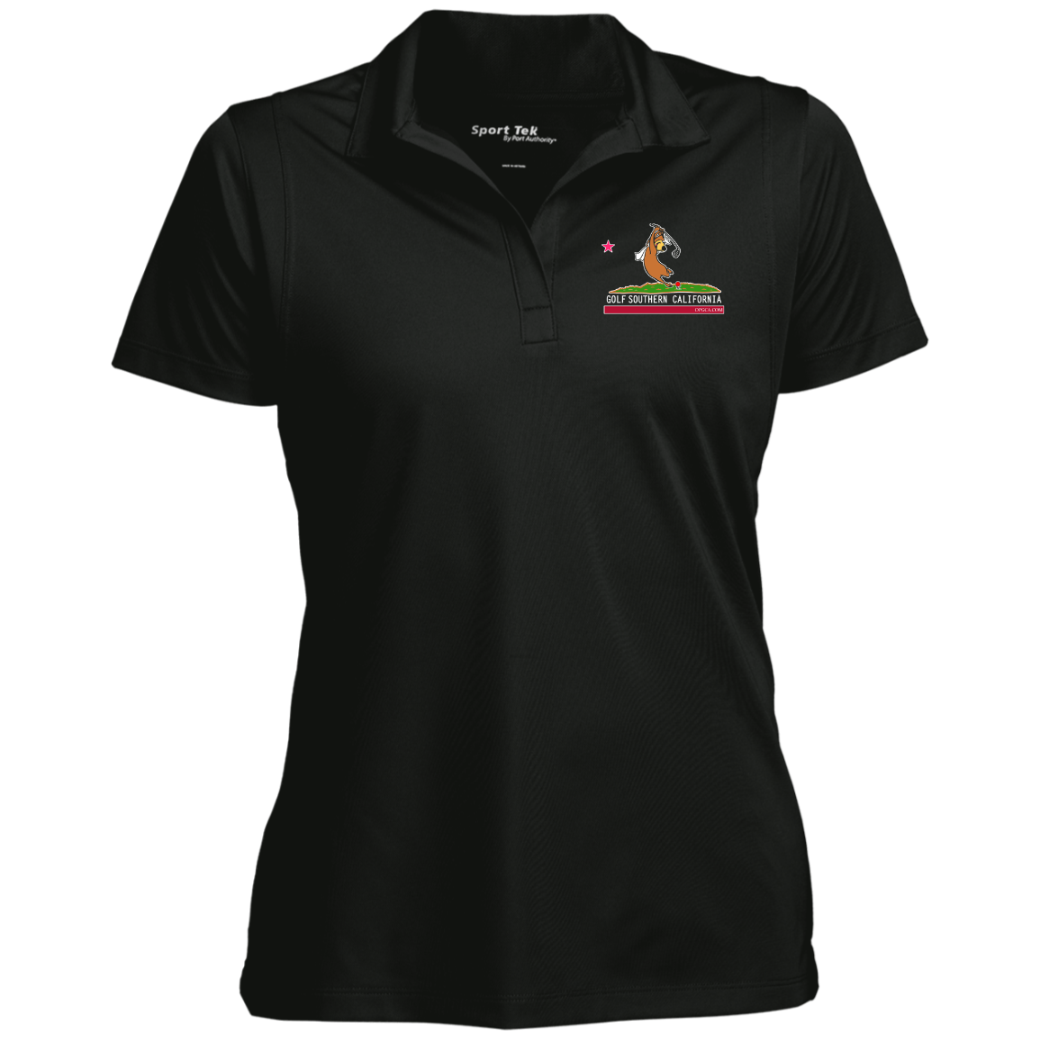 Custom Design #15. Golf Southern California with Yogi Fan Art. Ladies' Micropique Sport-Wick® Polo