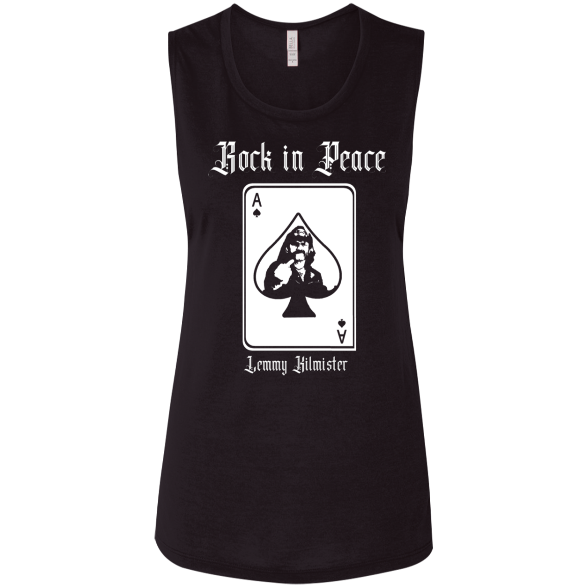 ArtichokeUSA Custom Design. Lemmy Kilmister "Ace of Spades" Tribute Fan Art Version 2 of 2. Ladies' Flowy Muscle Tank