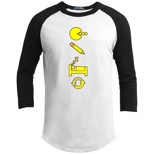 Artichoke Custom Design. Eat. Draw. Sleep. Repeat. Youth 3/4 Raglan Sleeve Shirt