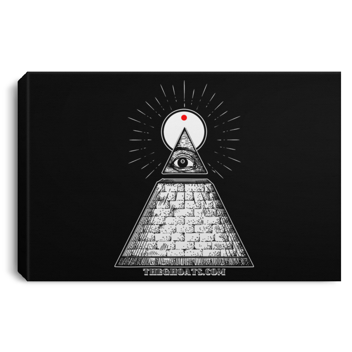 The GHOATS custom design #10. All Seeing Eye. Landscape Canvas .75in Frame