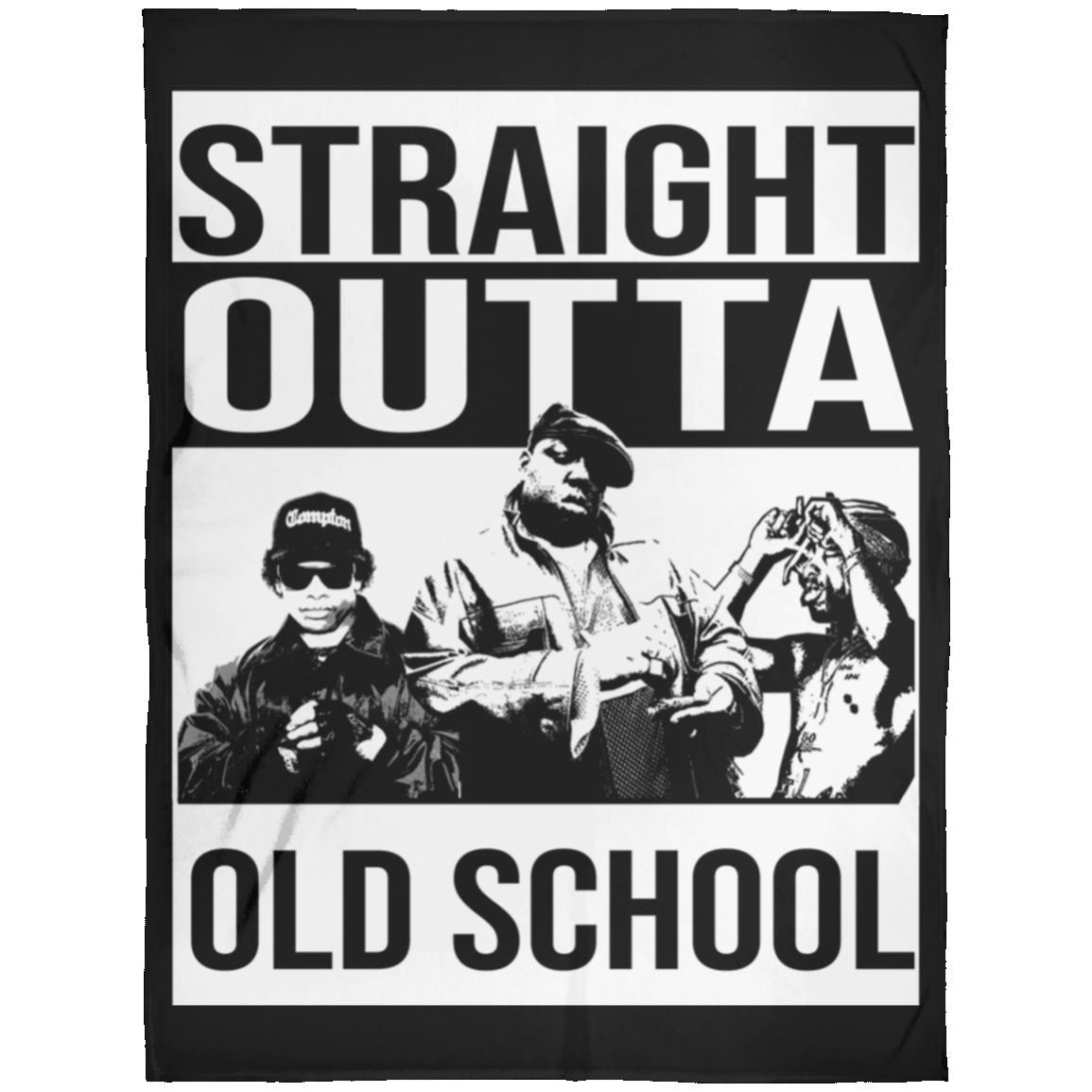 ArtichokeUSA Custom Design. Straight Outta Old School. The GOATs of Rap. Fan Art. Fleece Blanket 60x80