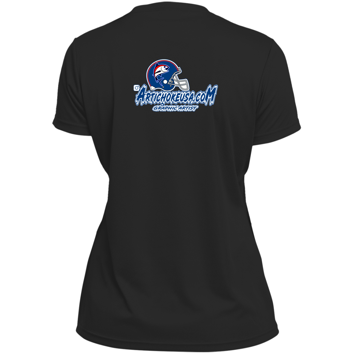 ArtichokeUSA Custom Design. The Big Tuna. Bill Parcell Tribute. NY Giants Fan Art. Ladies’ Moisture-Wicking V-Neck Tee