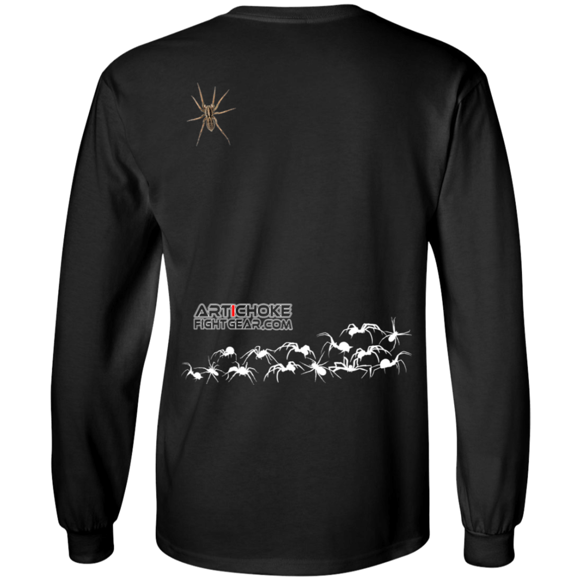 Artichoke Fight Gear Custom Design #1. Arachnophobia: Fear of Spiders. Spider Guard. It's a Jiu Jitsu Thing. 100% Cotton Long Sleeve
