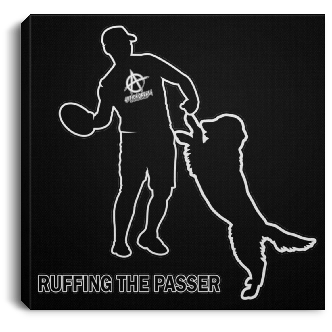 ArtichokeUSA Custom Design #38. Ruffing the Passer. Labrador Retriever. Male. Square Canvas .75in Frame