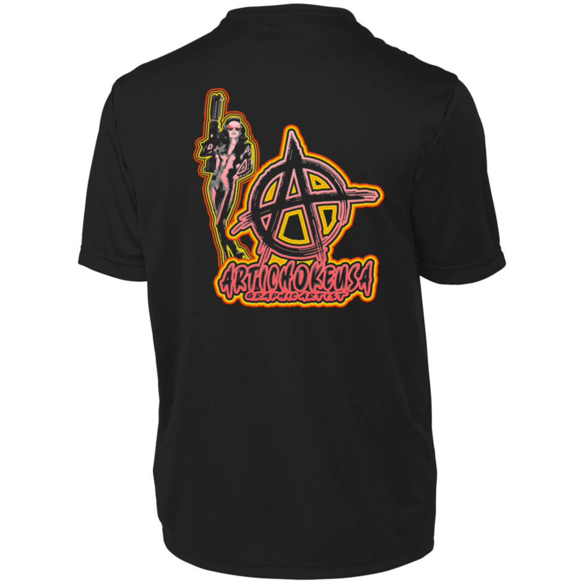 ArtichokeUSA Character and Font design. Let's Create Your Own Team Design Today. Mary Boom Boom. Men's Moisture-Wicking Tee