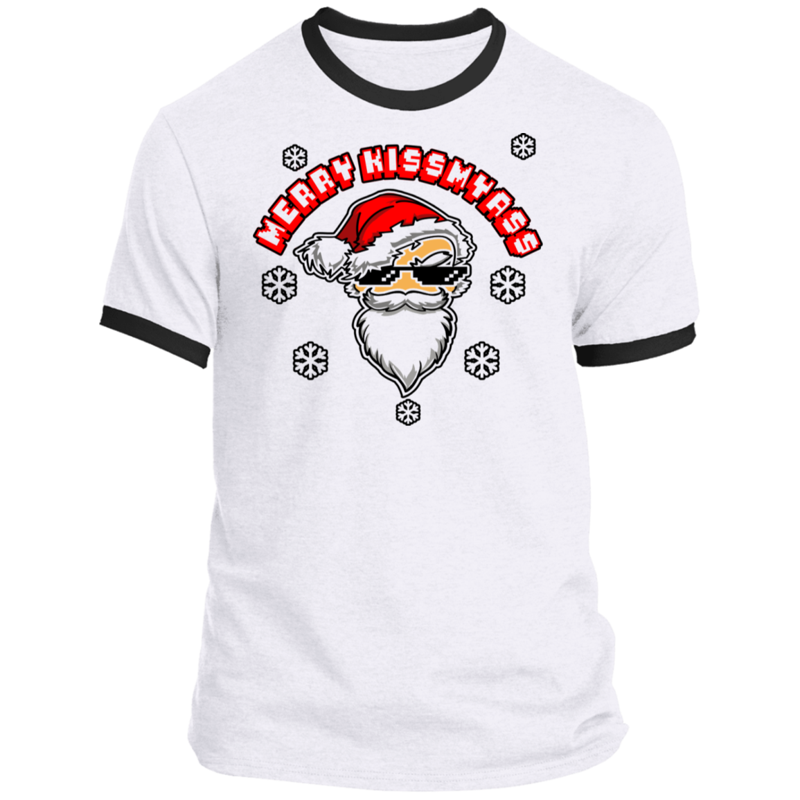 ArtichokeUSA Custom Design. Merry Kiss My Ass. Ringer Tee