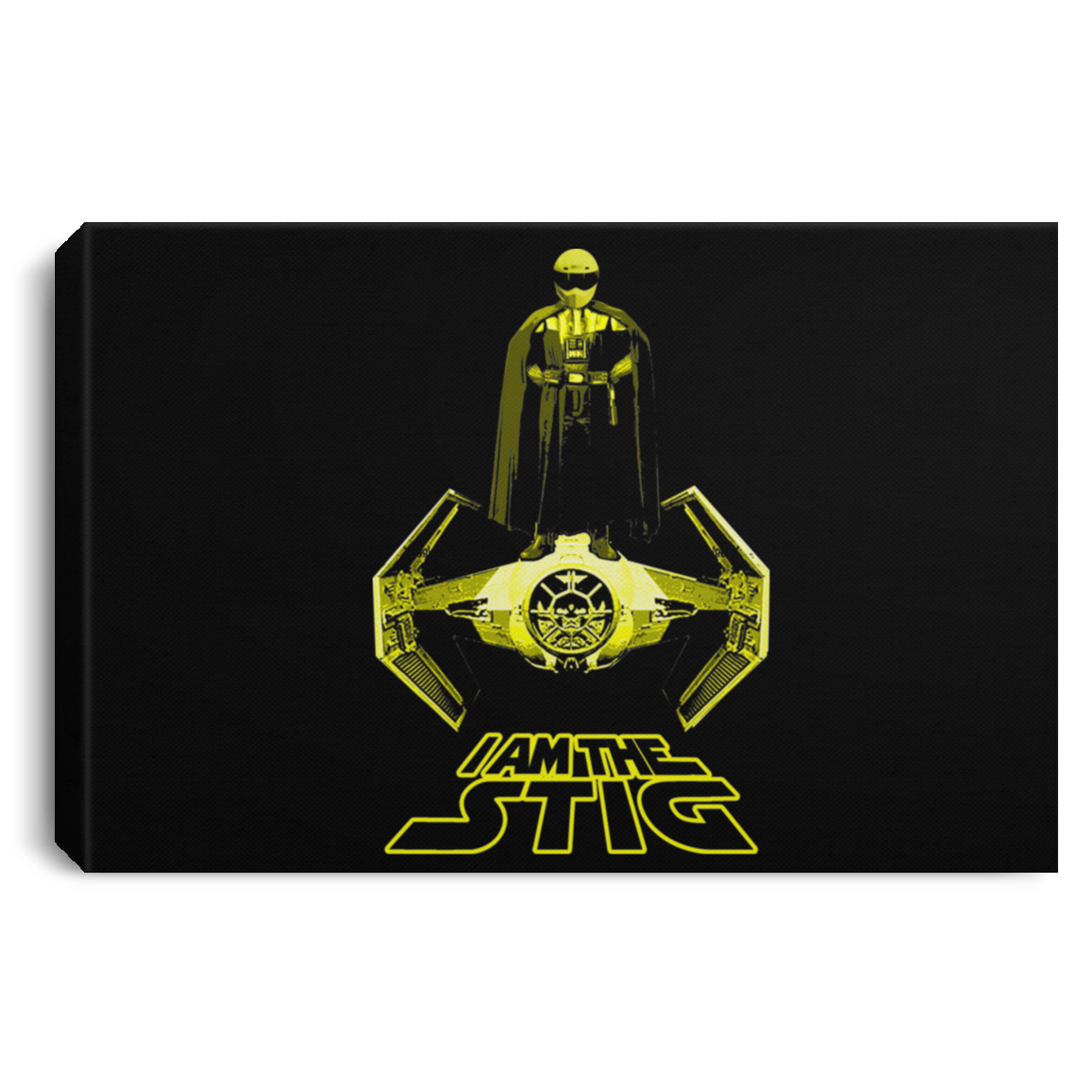 ArtichokeUSA Custom Design. I am the Stig. Vader/ The Stig Fan Art. Landscape Canvas .75in Frame