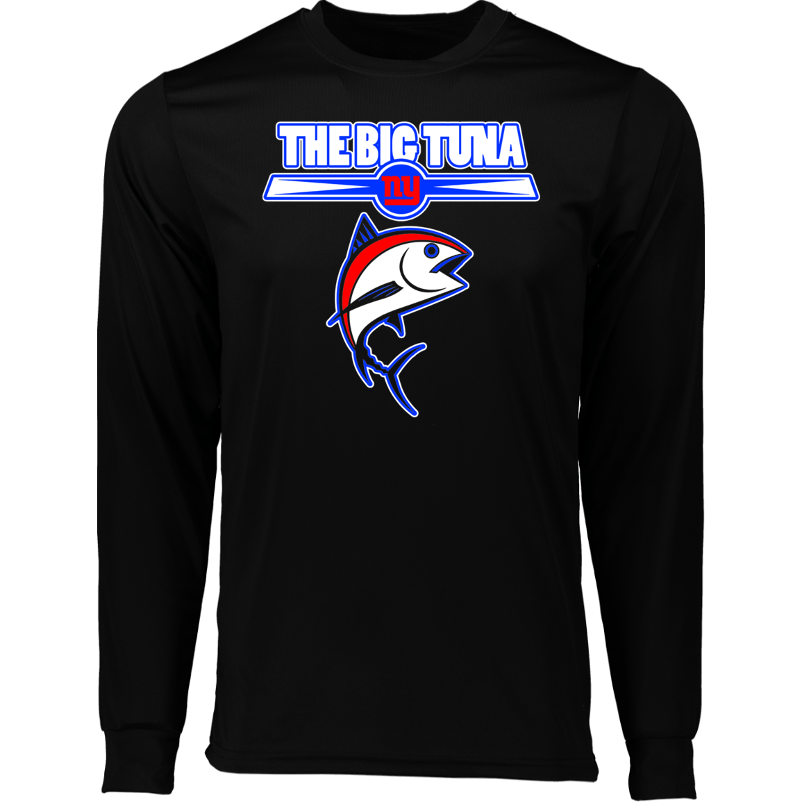 ArtichokeUSA Custom Design. The Big Tuna. Bill Parcell Tribute. NY Giants Fan Art. Long Sleeve Moisture-Wicking Tee