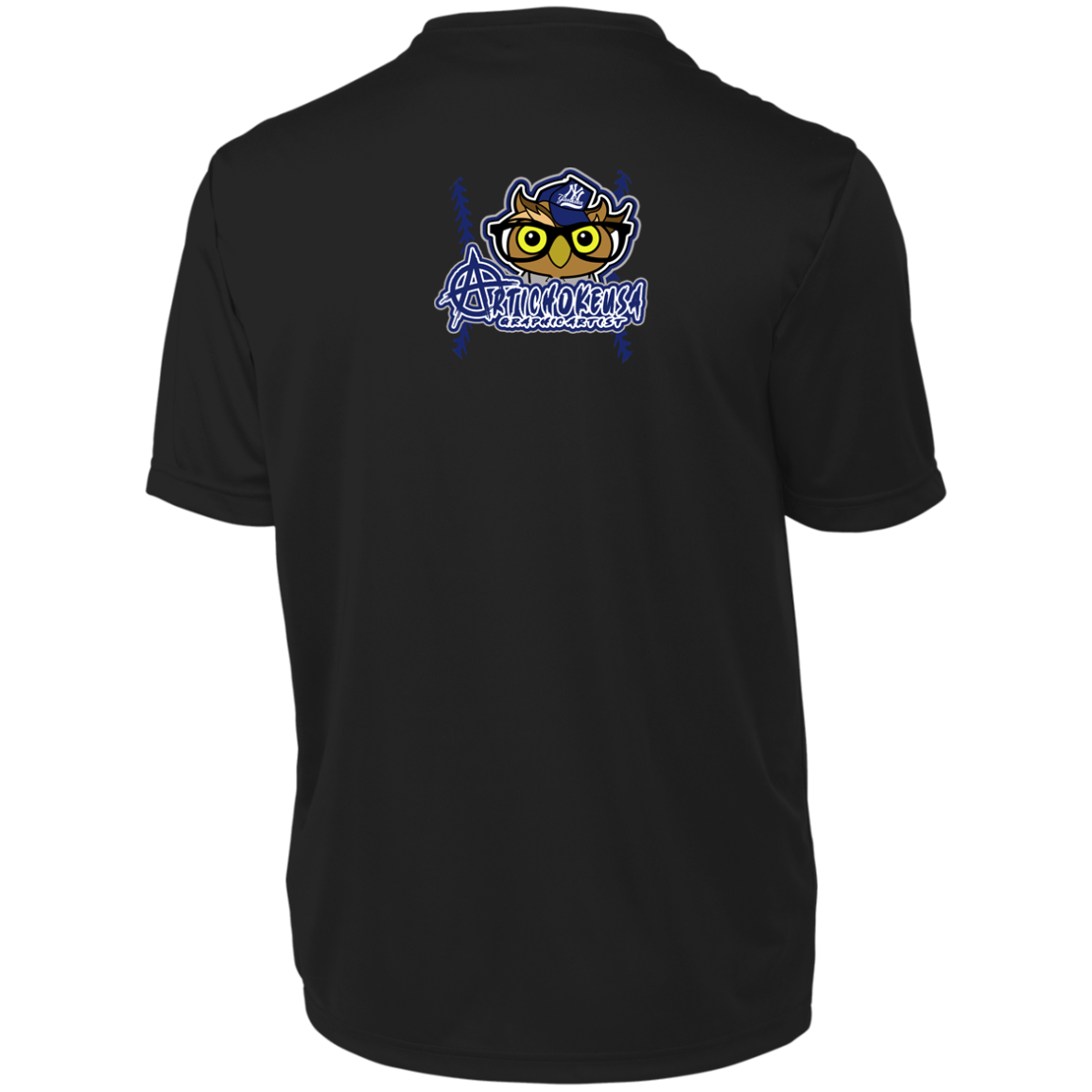 ArtichokeUSA Character and Font design. New York Owl. NY Yankees Fan Art. Let's Create Your Own Team Design Today. Men's Moisture-Wicking Tee