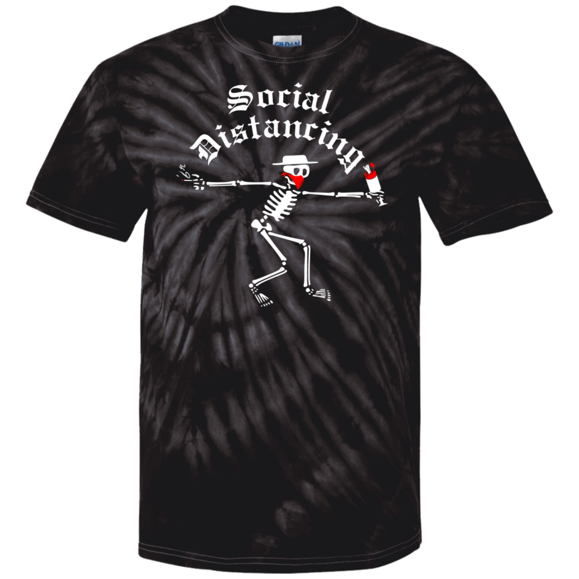 ArtichokeUSA Custom Design. Social Distancing. Social Distortion Parody. Tie Dye 100% Cotton T-Shirt