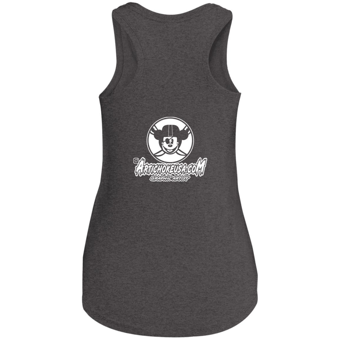 ArtichokeUSA Custom Design. Las Vegas Raiders & Mickey Mouse Mash Up. Fan Art. Parody. Ladies' Tri Racerback Tank
