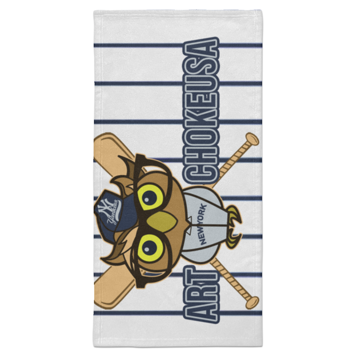 ArtichokeUSA Character and Font design. New York Owl. NY Yankees Fan Art. Let's Create Your Own Team Design Today. Towel - 15x30