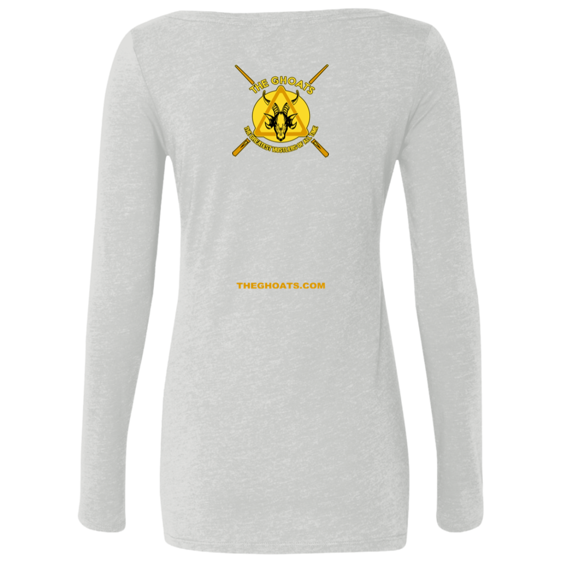 The GHOATS Custom Design. #27 PlayerUnknown's Billiards. PUBG Parody. Ladies' Triblend LS Scoop