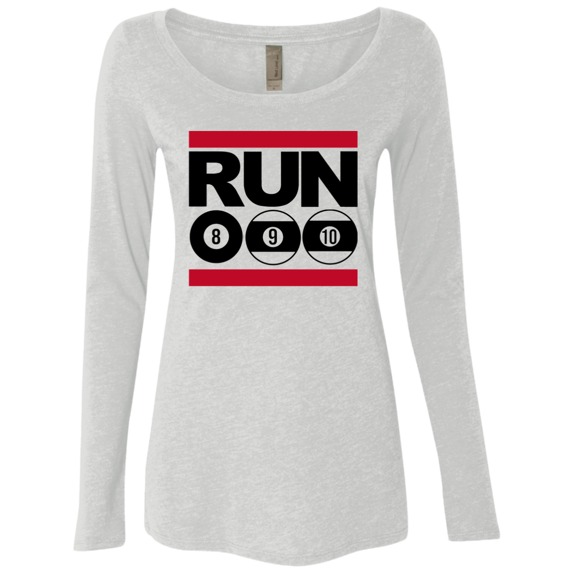The GHOATS Custom Design. #29 run 8 9 10 ball. Ladies' Triblend LS Scoop