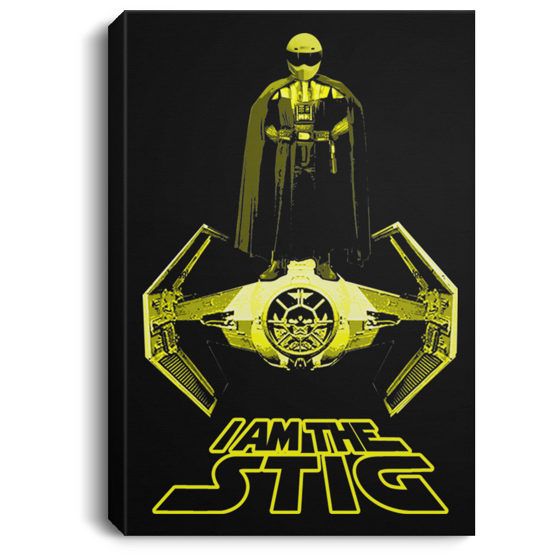 ArtichokeUSA Custom Design. I am the Stig. Vader/ The Stig Fan Art. Portrait Canvas .75in Frame