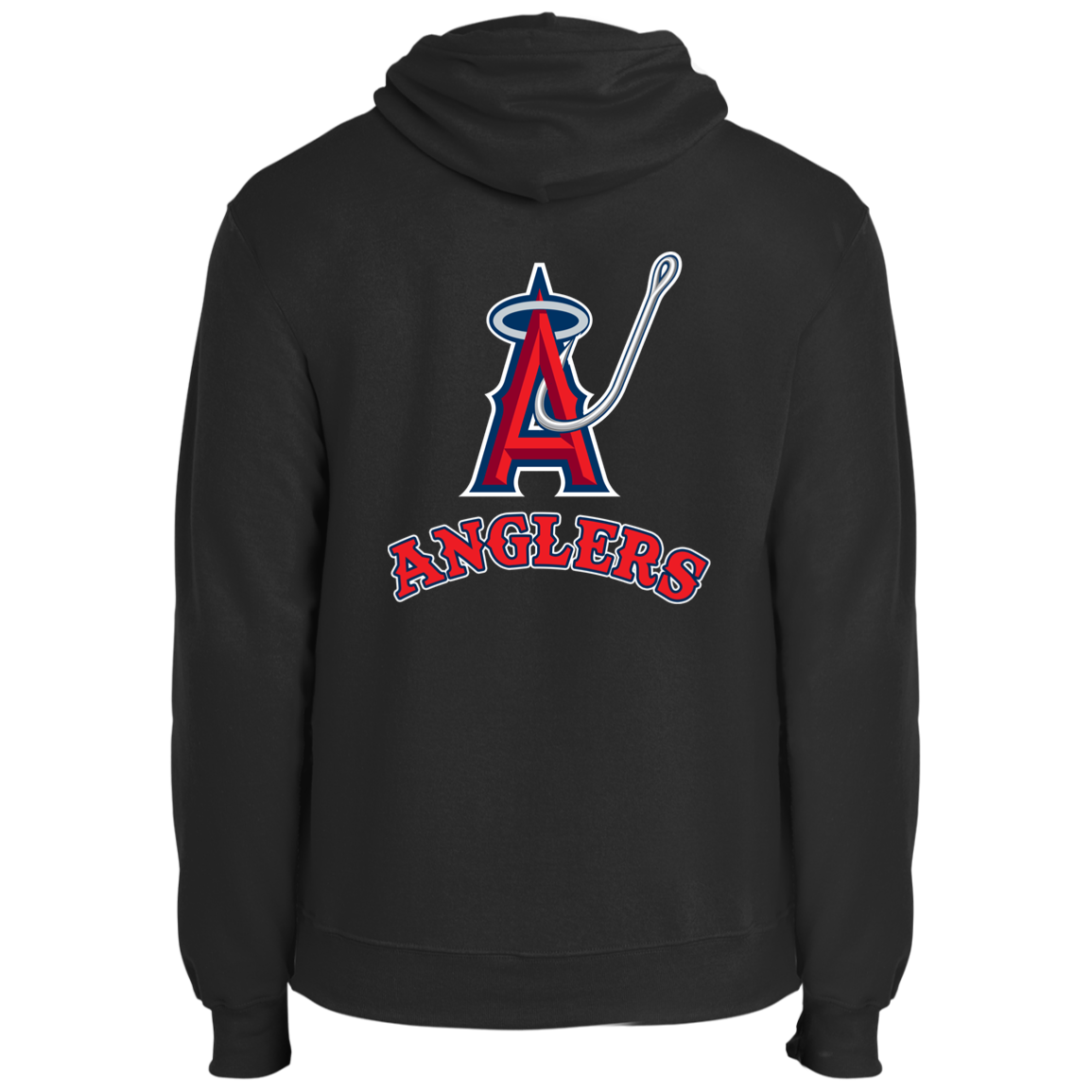 ArtichokeUSA Custom Design. Anglers. Southern California Sports Fishing. Los Angeles Angels Parody. Fleece Pullover Hoodie