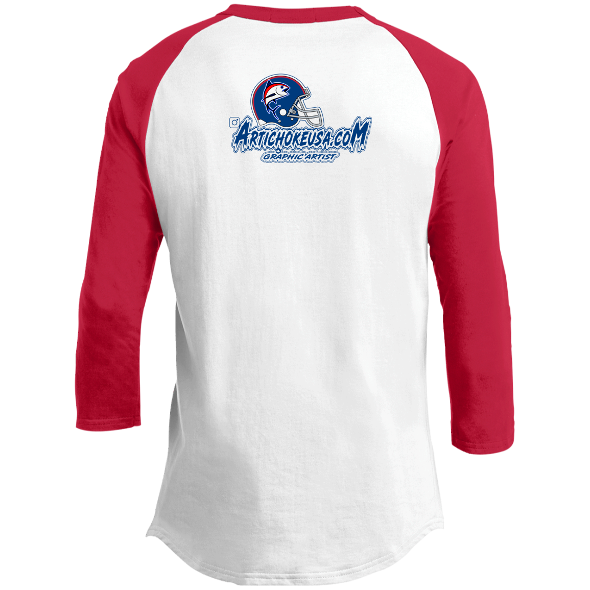 ArtichokeUSA Custom Design. The Big Tuna. Bill Parcell Tribute. NY Giants Fan Art. 3/4 Raglan Sleeve Shirt