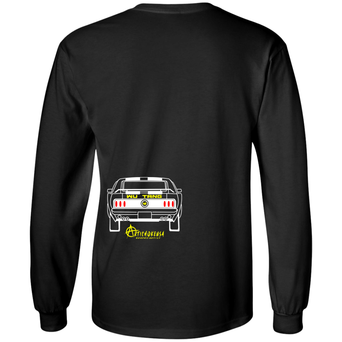 ArtichokeUSA Custom Design. Merican Muscle. Wu-Tang / Mustang Parody. 100% Cotton Long Sleeve T-Shirt