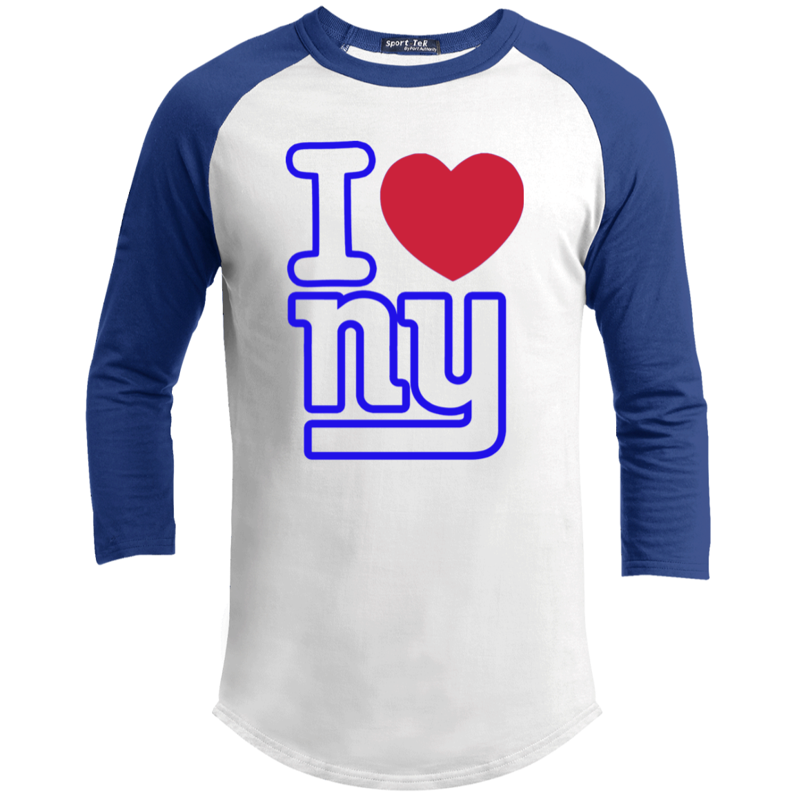 rtichokeUSA Custom Design. I heart New York Giants. NY Giants Football Fan Art. Youth 3/4 Raglan Sleeve Shirt