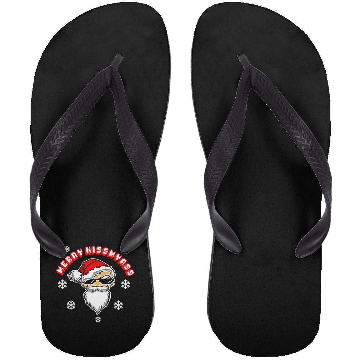 ArtichokeUSA Custom Design. Merry Kiss My Ass. Adult Flip Flops
