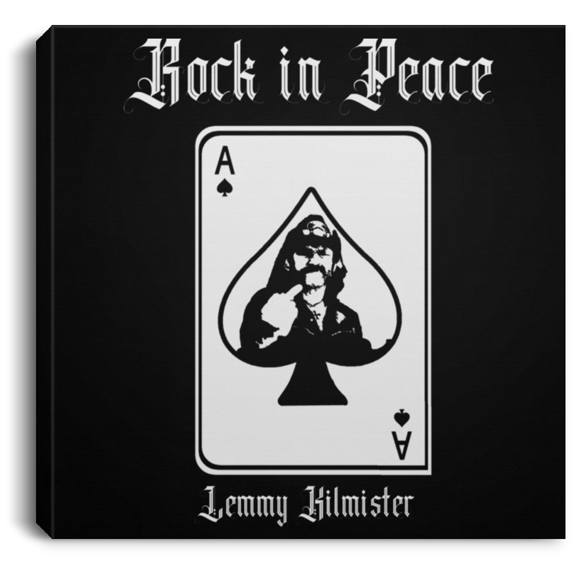 ArtichokeUSA Custom Design. Lemmy Kilmister "Ace of Spades" Tribute Fan Art Version 2 of 2. Square Canvas .75in Frame
