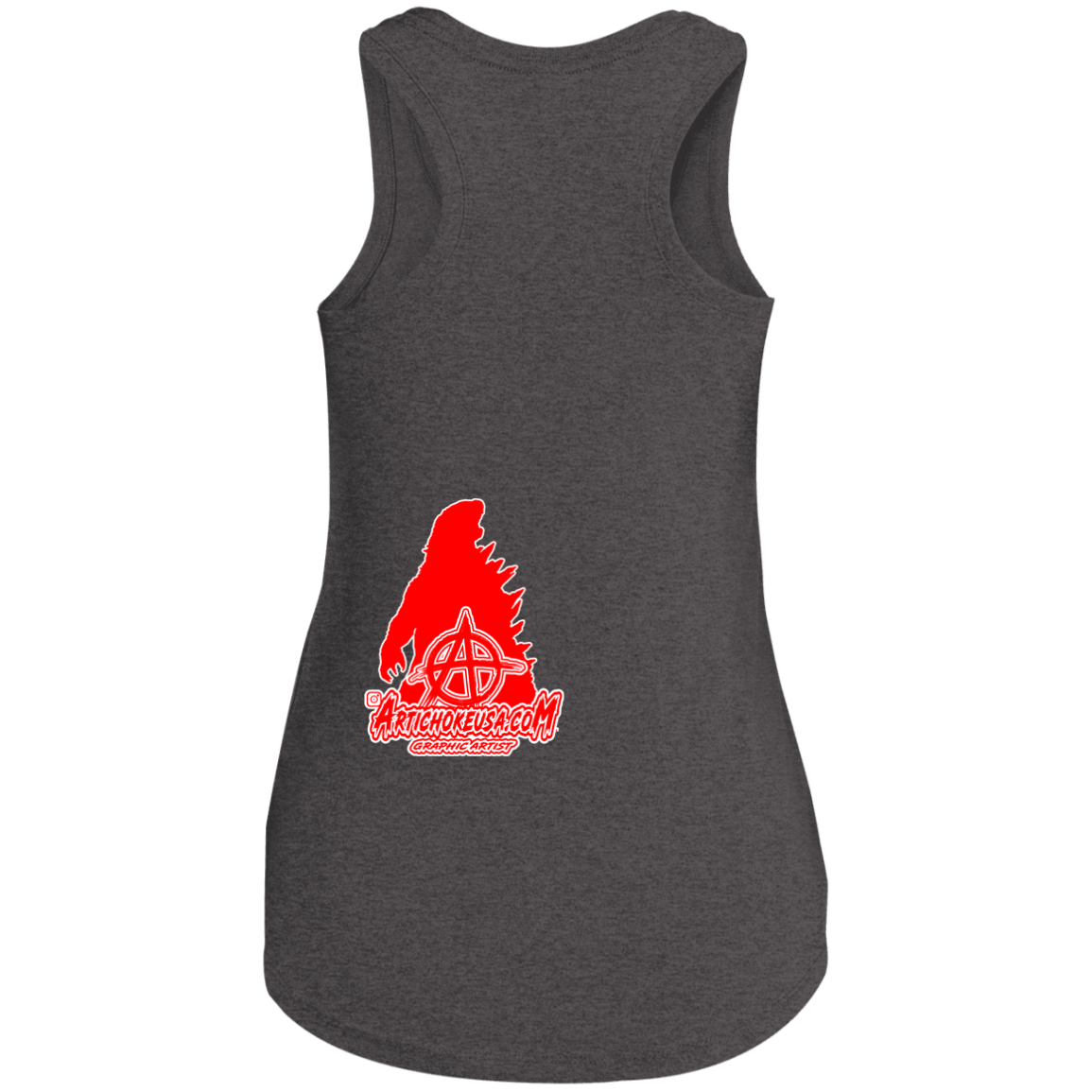 ArtichokeUSA Custom Design. Godzilla. Long Live the King. (1954 to 2019. 65 Years! Fan Art. Ladies' Tri Racerback Tank