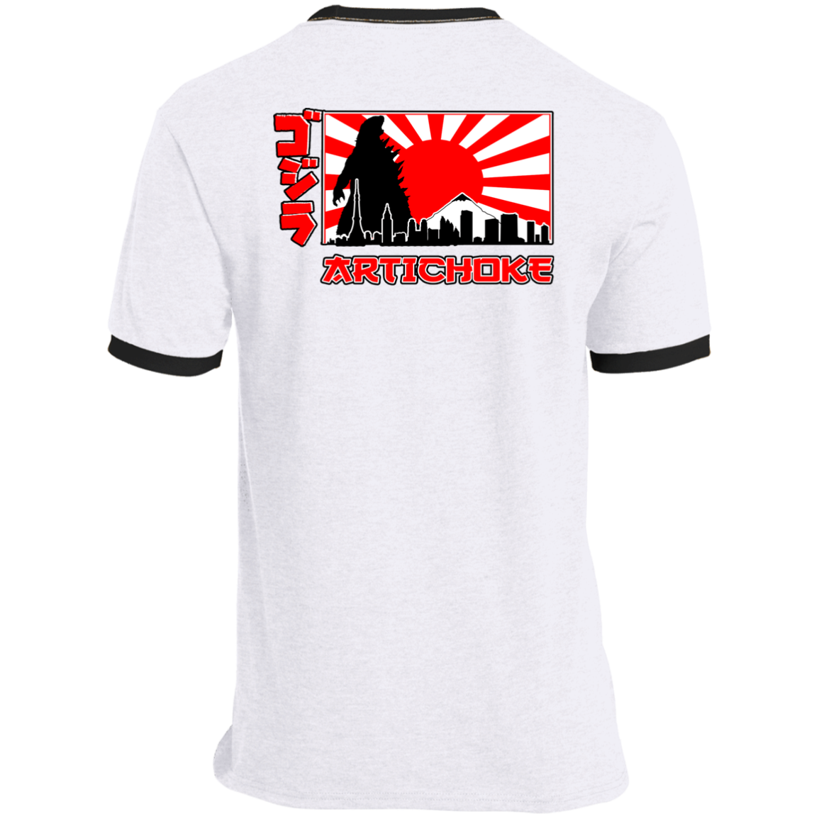 ArtichokeUSA Custom Design. Fan Art Mechagodzilla/Godzilla. Ringer Tee