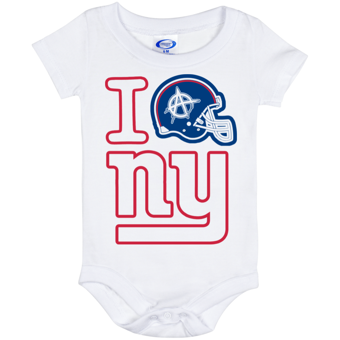 ArtichokeUSA Custom Design. I Helmet NY. Fan Art. Baby Onesie 6 Month