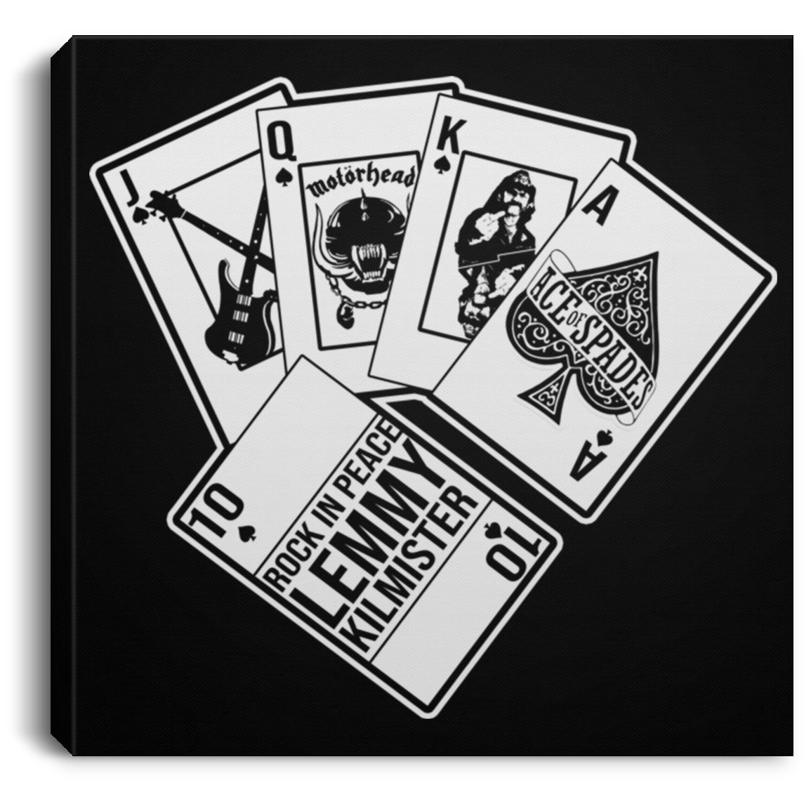 ArtichokeUSA Custom Design #59. Motorhead's Lemmy Kilmister Tribute. RIP. Rock In Peace. Square Canvas .75in Frame
