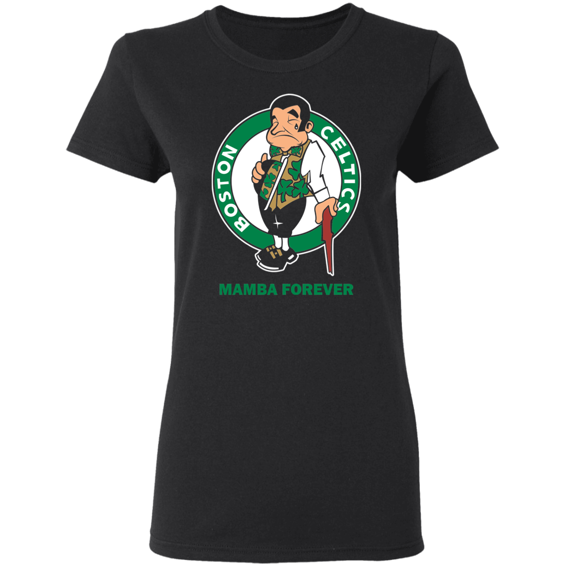 ArtichokeUSA Custom Design. RIP Kobe. Mamba Forever. Celtics / Lakers Fan Art Tribute. Ladies' Basic 100% Cotton T-Shirt