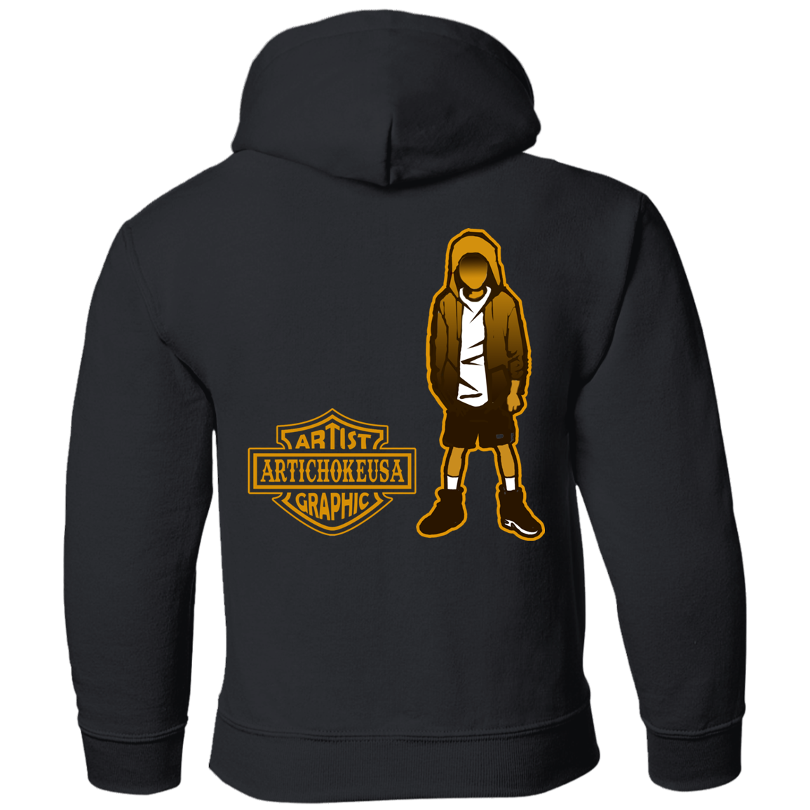 ArtichokeUSA Custom Design. Façade: (Noun) A false appearance that makes someone or something seem more pleasant or better than they really are. Youth Pullover Hoodie