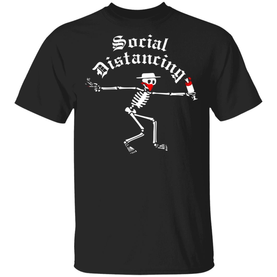 ArtichokeUSA Custom Design. Social Distancing. Social Distortion Parody. Basic 100% Cotton T-Shirt