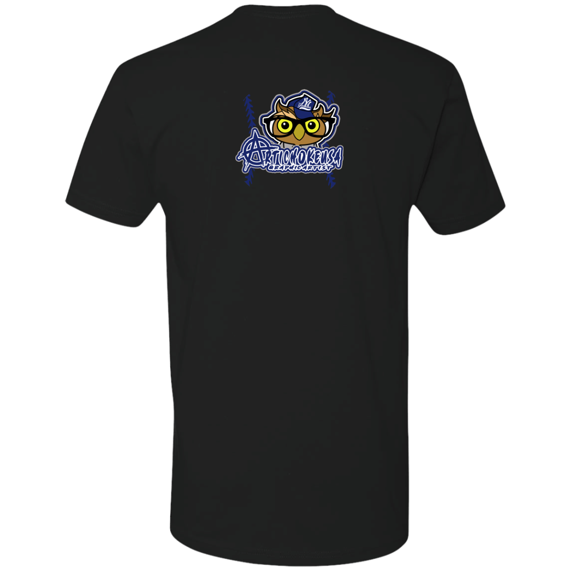 ArtichokeUSA Character and Font design. New York Owl. NY Yankees Fan Art. Let's Create Your Own Team Design Today. Men's Premium Short Sleeve T-Shirt
