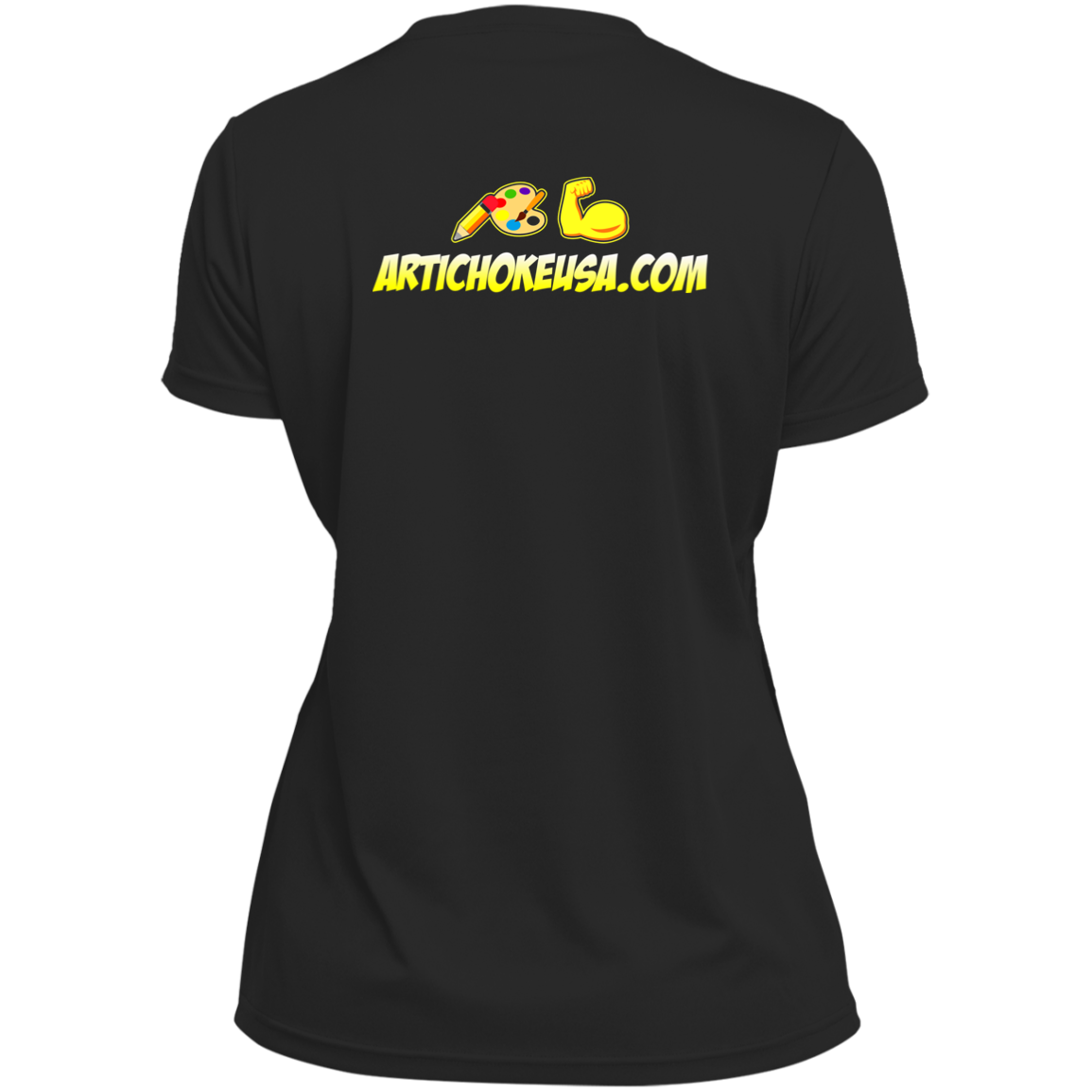 ArtichokeUSA Custom Design. Art Strong. Ladies’ Moisture-Wicking V-Neck Tee
