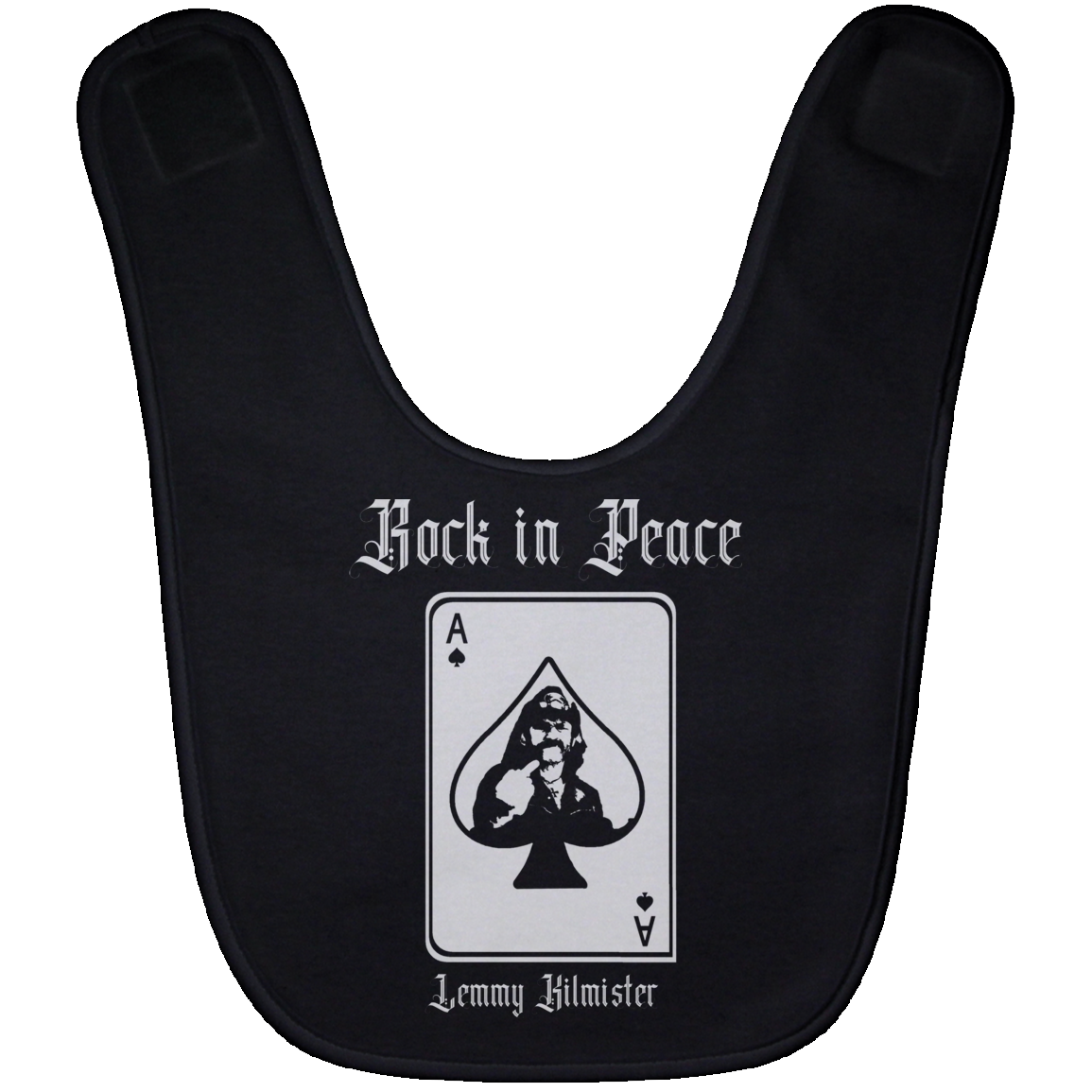 ArtichokeUSA Custom Design. Lemmy Kilmister "Ace of Spades" Tribute Fan Art Version 2 of 2. Baby Bib