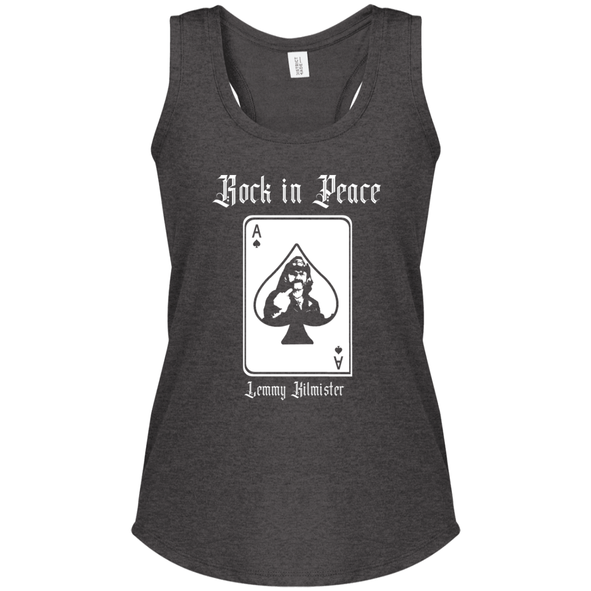 ArtichokeUSA Custom Design. Lemmy Kilmister "Ace of Spades" Tribute Fan Art Version 2 of 2. Ladies' Tri Racerback Tank