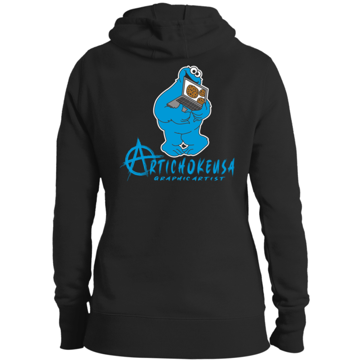 ArtichokeUSA Custom Design #55. DelEATing Cookes. IT humor. Cookie Monster Parody. Ladies' Soft Style Hoodie