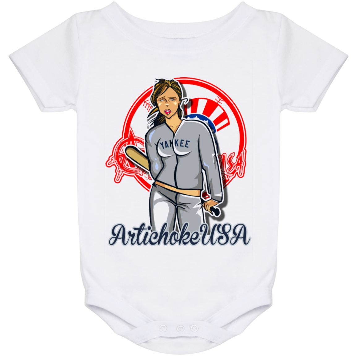 ArtichokeUSA Character and Font Design. Let’s Create Your Own Design Today. Brooklyn. Baby Onesie 24 Month